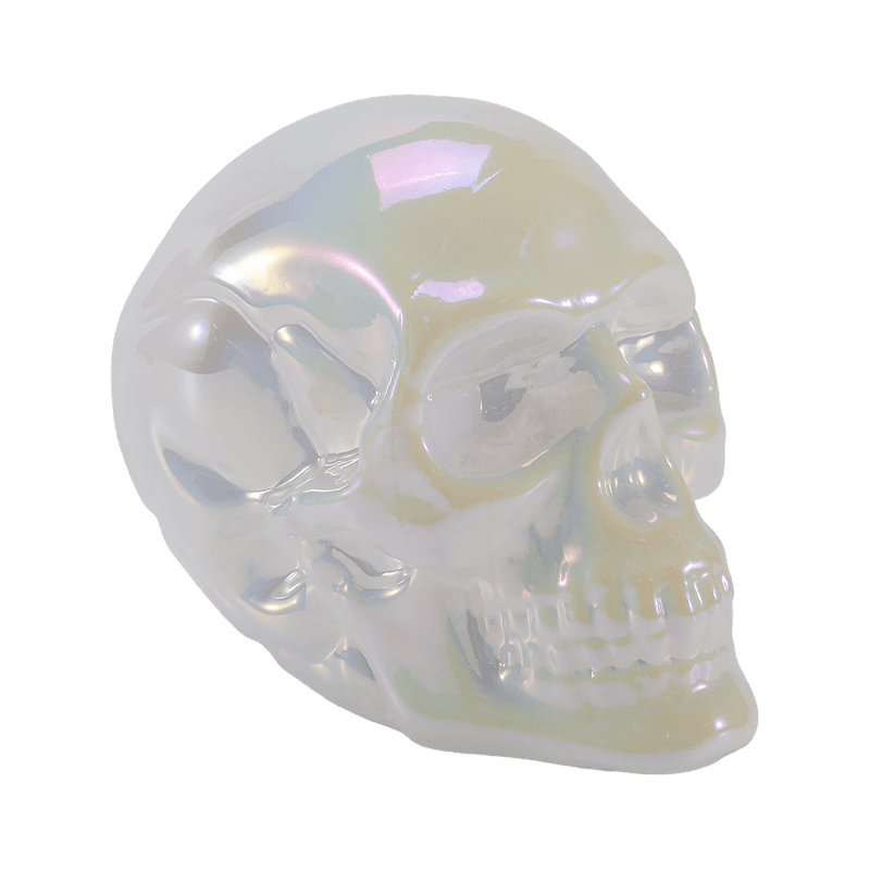 ديكور جمجمة قزحي الألوان / مجموعة حلية زجاجية على شكل جمجمة السكر